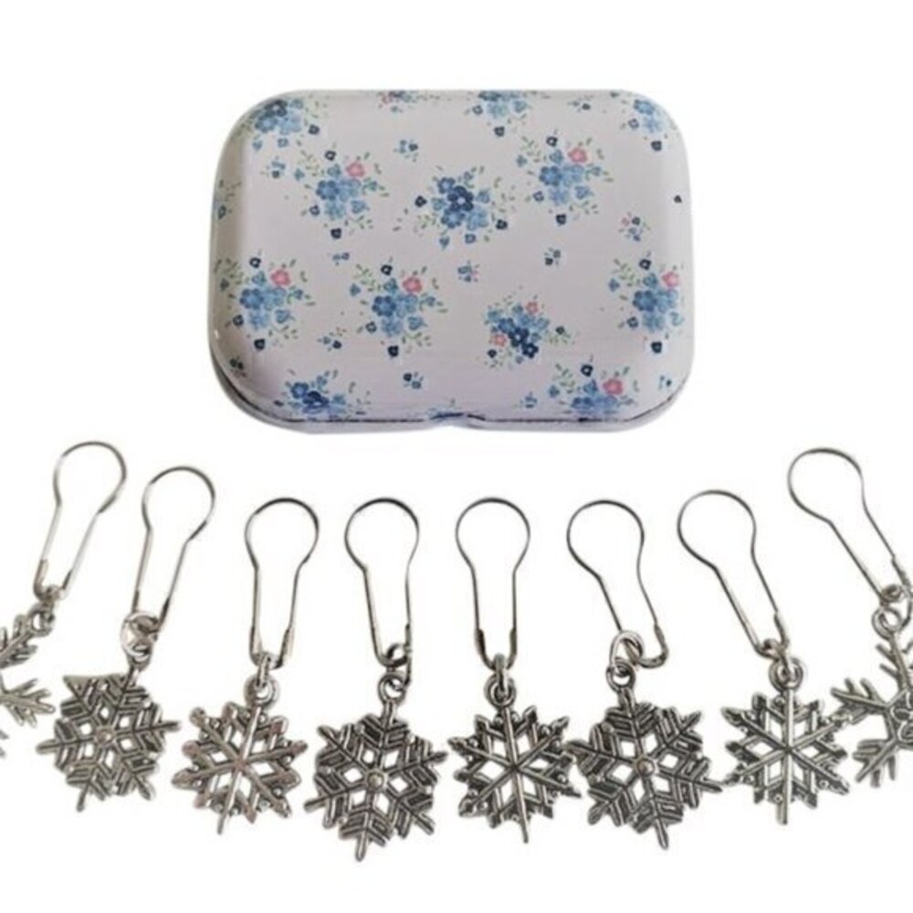 Stitch Markers Tin Knitting Crochet Gifts Metal Snowflake Stitch Markers